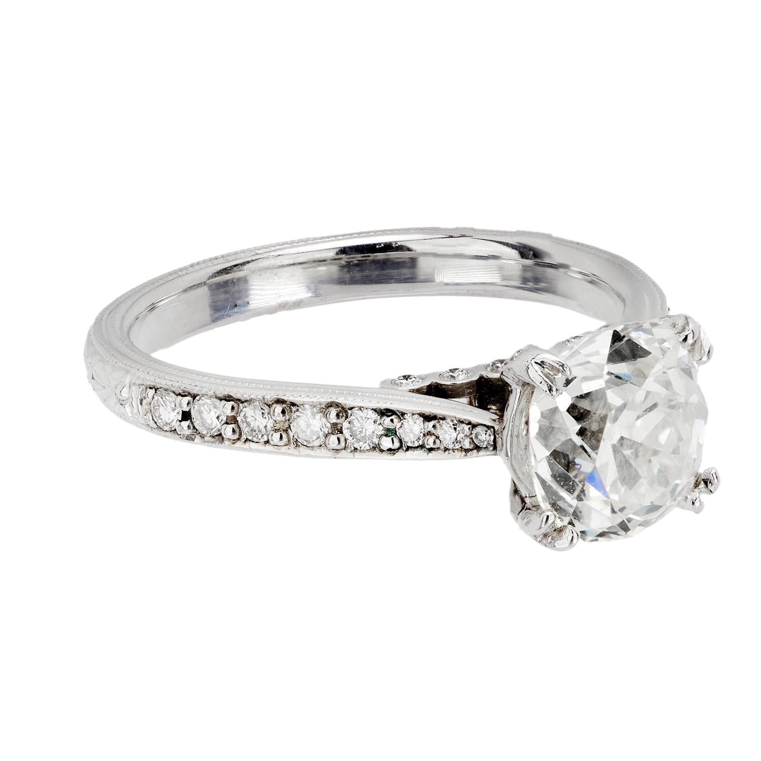 Estate Platinum Diamond Engagement Ring 2.05ct