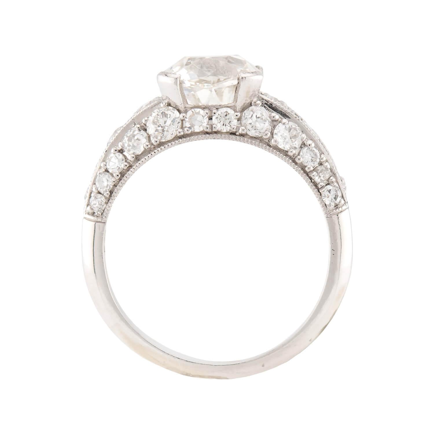 Estate Platinum GIA Diamond Engagement Ring 2.73ct