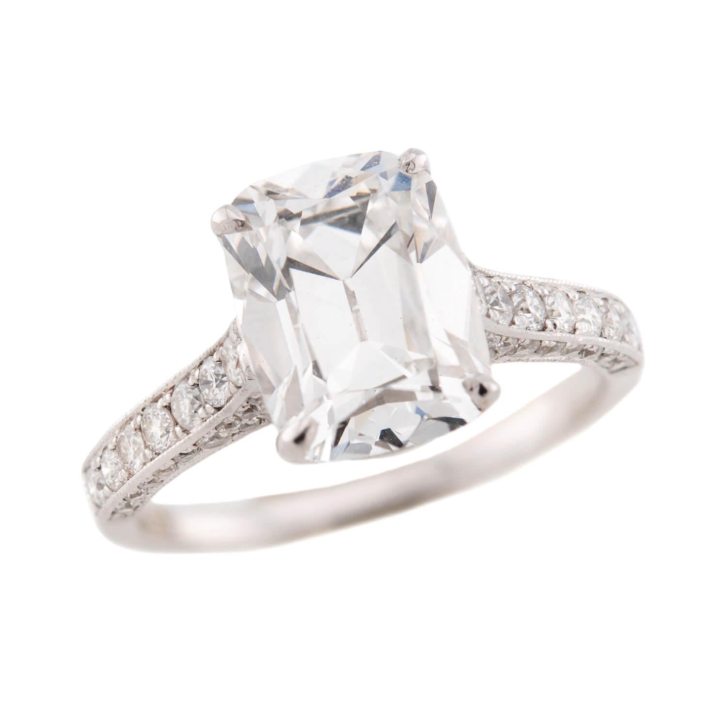 Estate 14k Lab. Diamond Engagement Ring 3.70ct