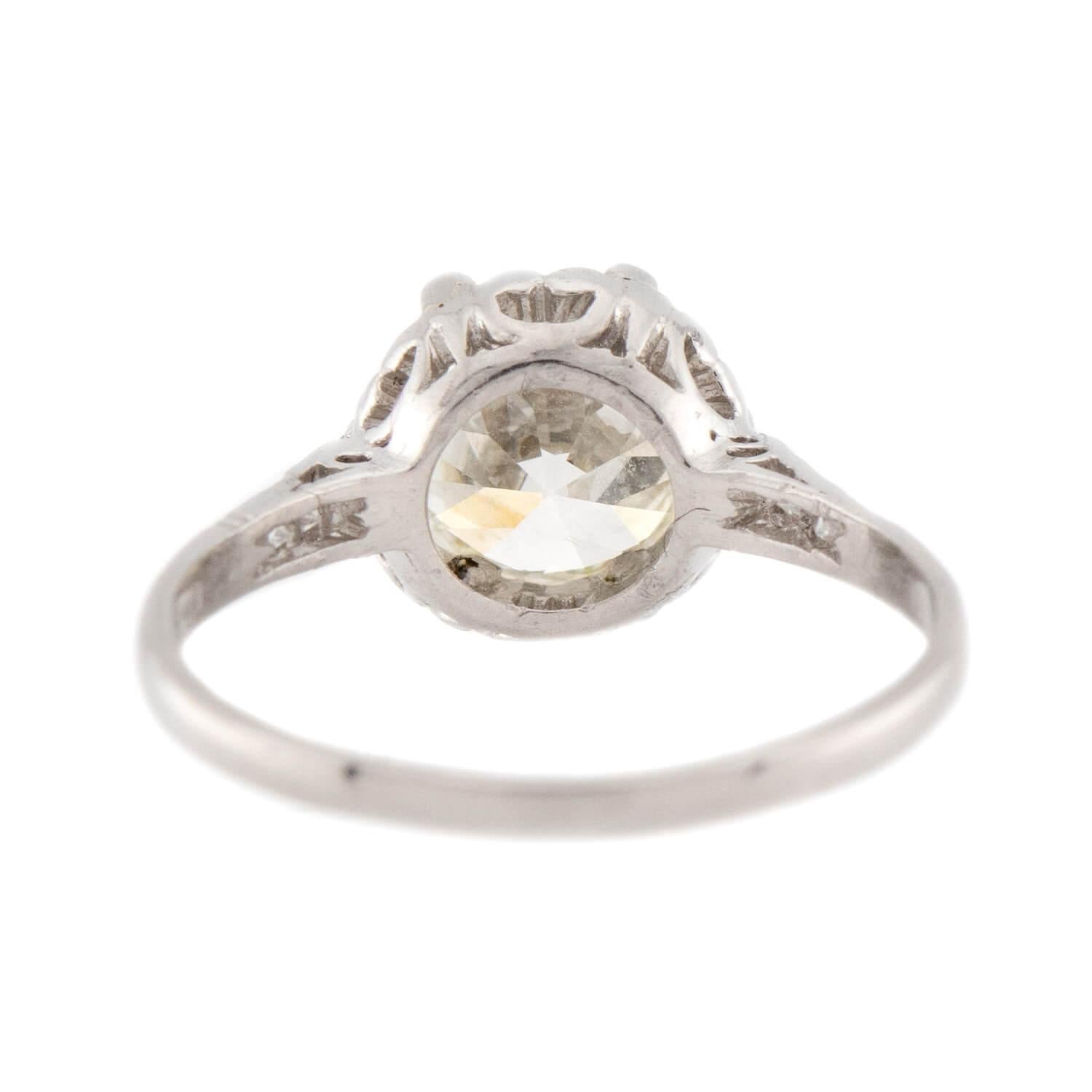 Art Deco Platinum Diamond Engagement Ring 2.02ct