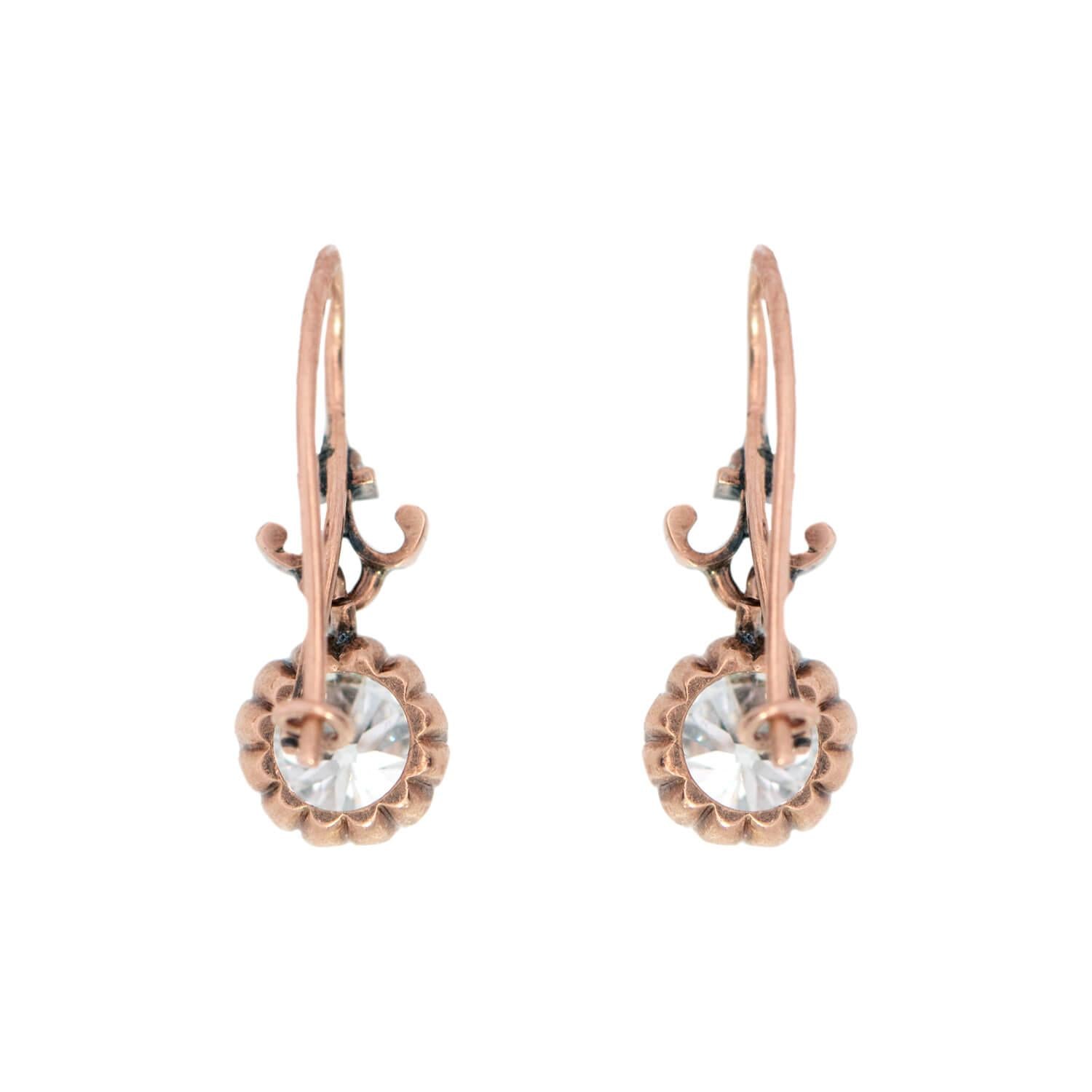 Victorian 14k Diamond Drop Earrings