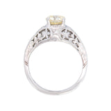 Art Deco Platinum Whitehouse Bros. Diamond Floral Engagement Ring 1ctw