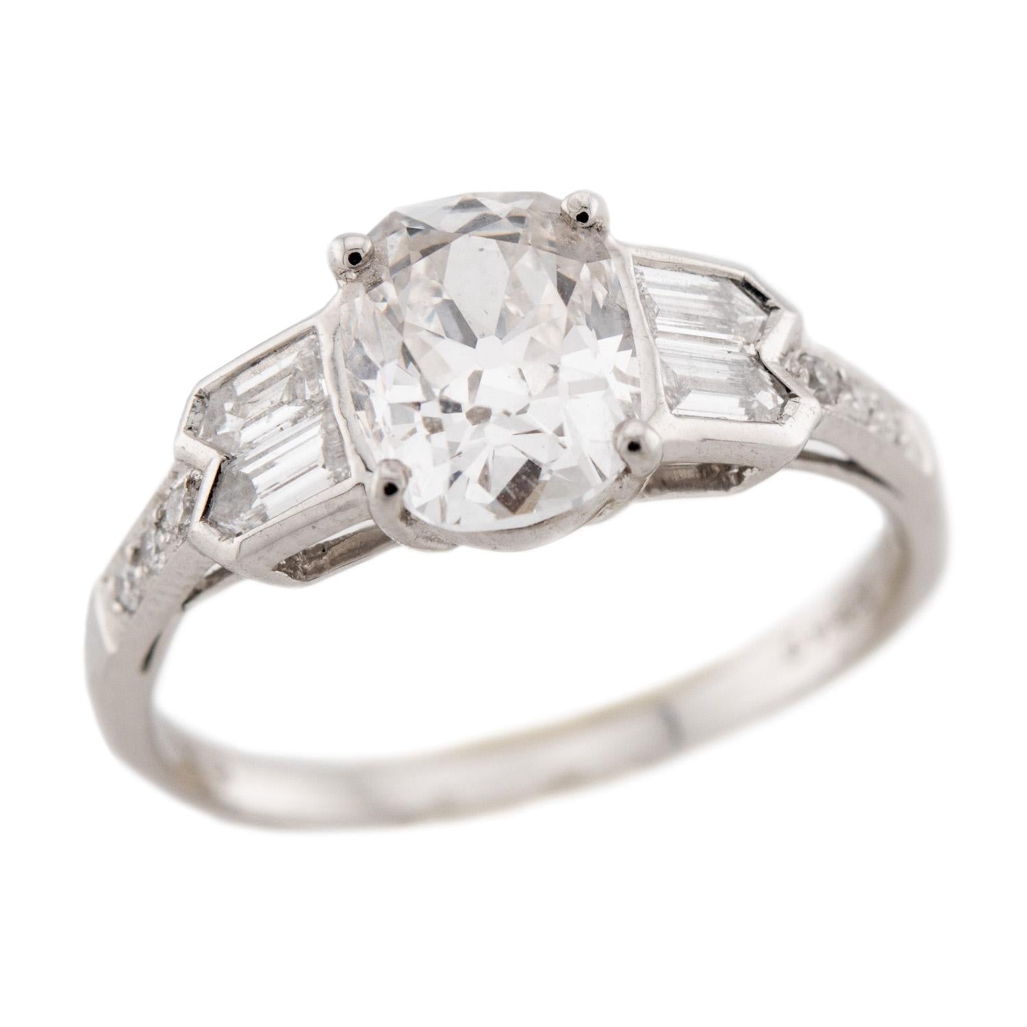 SOPHIA D Estate Platinum GIA Diamond Engagement Ring 1.58ct