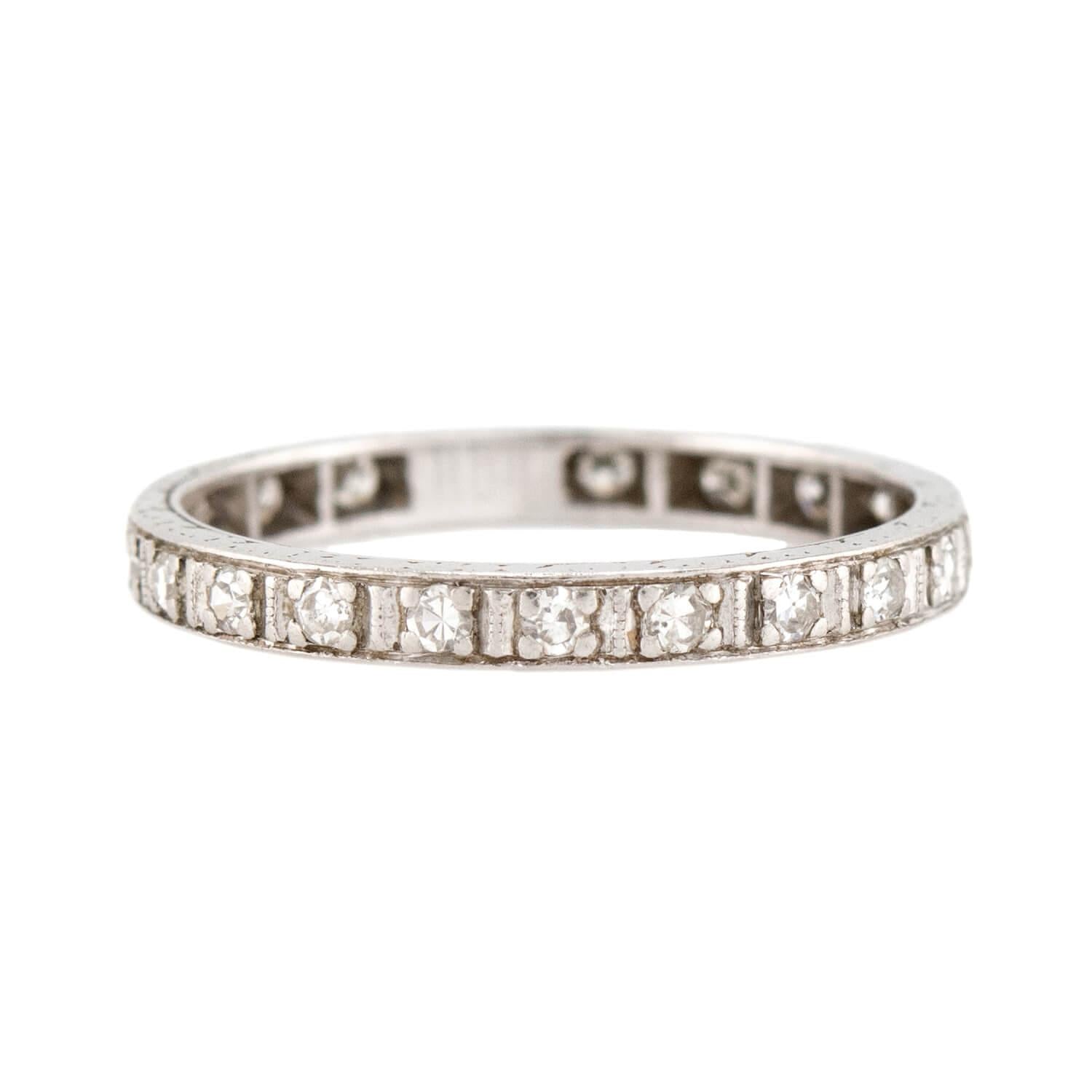 Art Deco Platinum Diamond Eternity Band