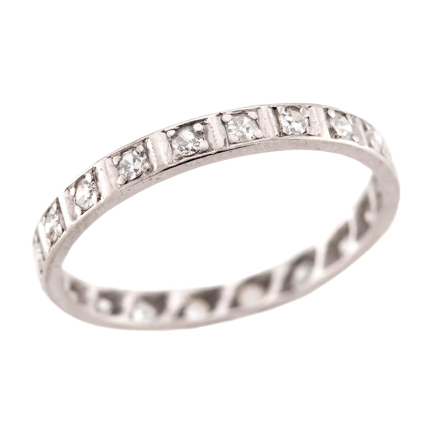 Art Deco Platinum Diamond Eternity Band