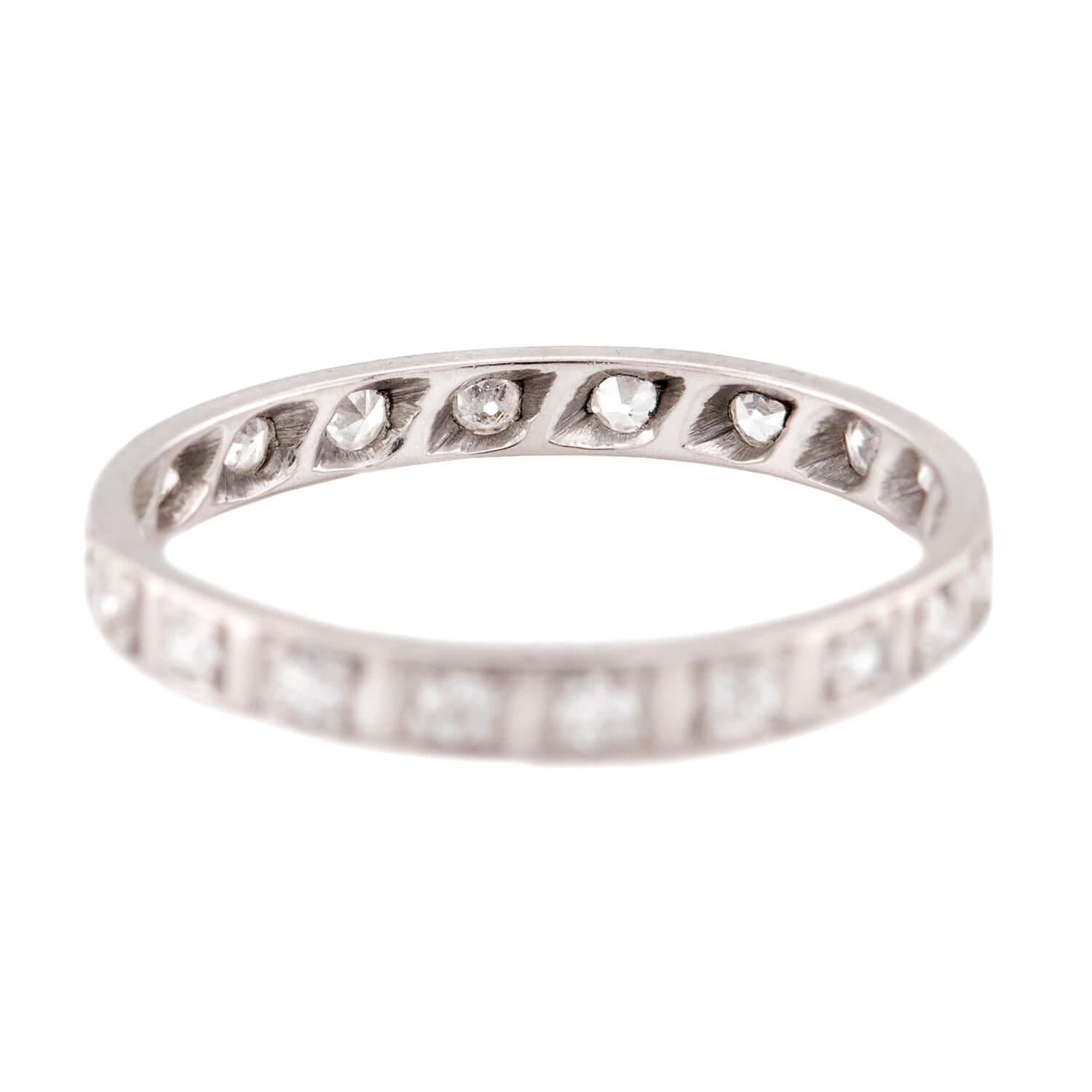 Art Deco Platinum Diamond Eternity Band