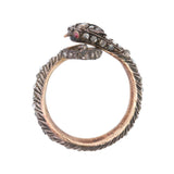 Georgian 15k/Sterling Rose Cut Diamond Snake Ring