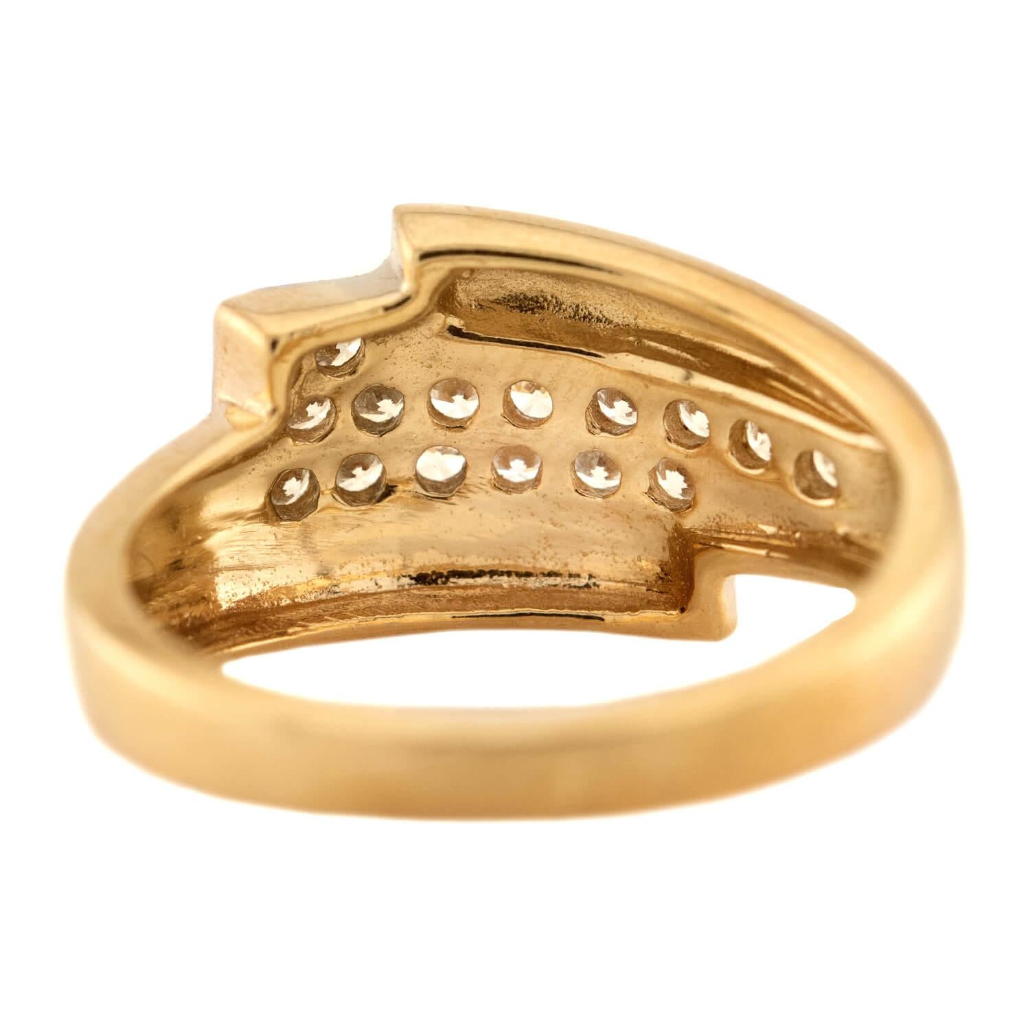 Vintage Italian 18k Diamond Half Band