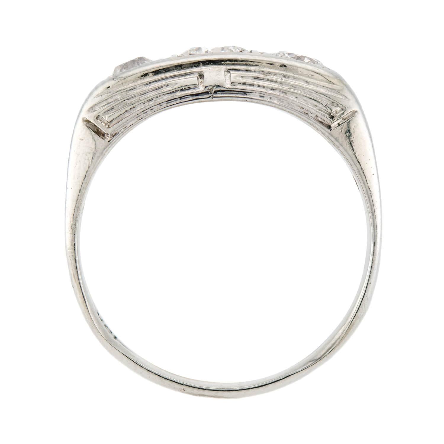 Art Deco 13k Diamond Flush Mount Ring