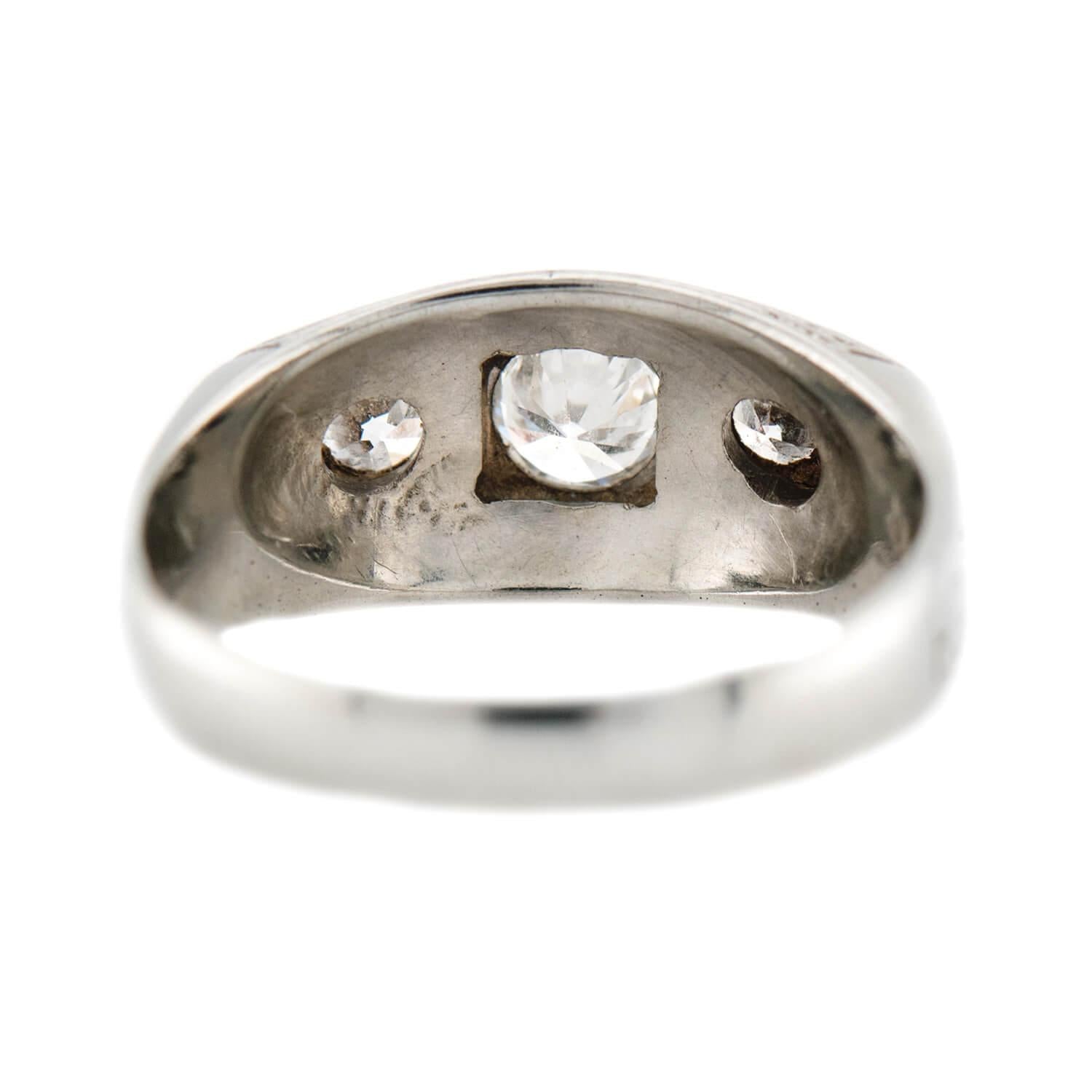 Art Deco 13k Diamond Flush Mount Ring