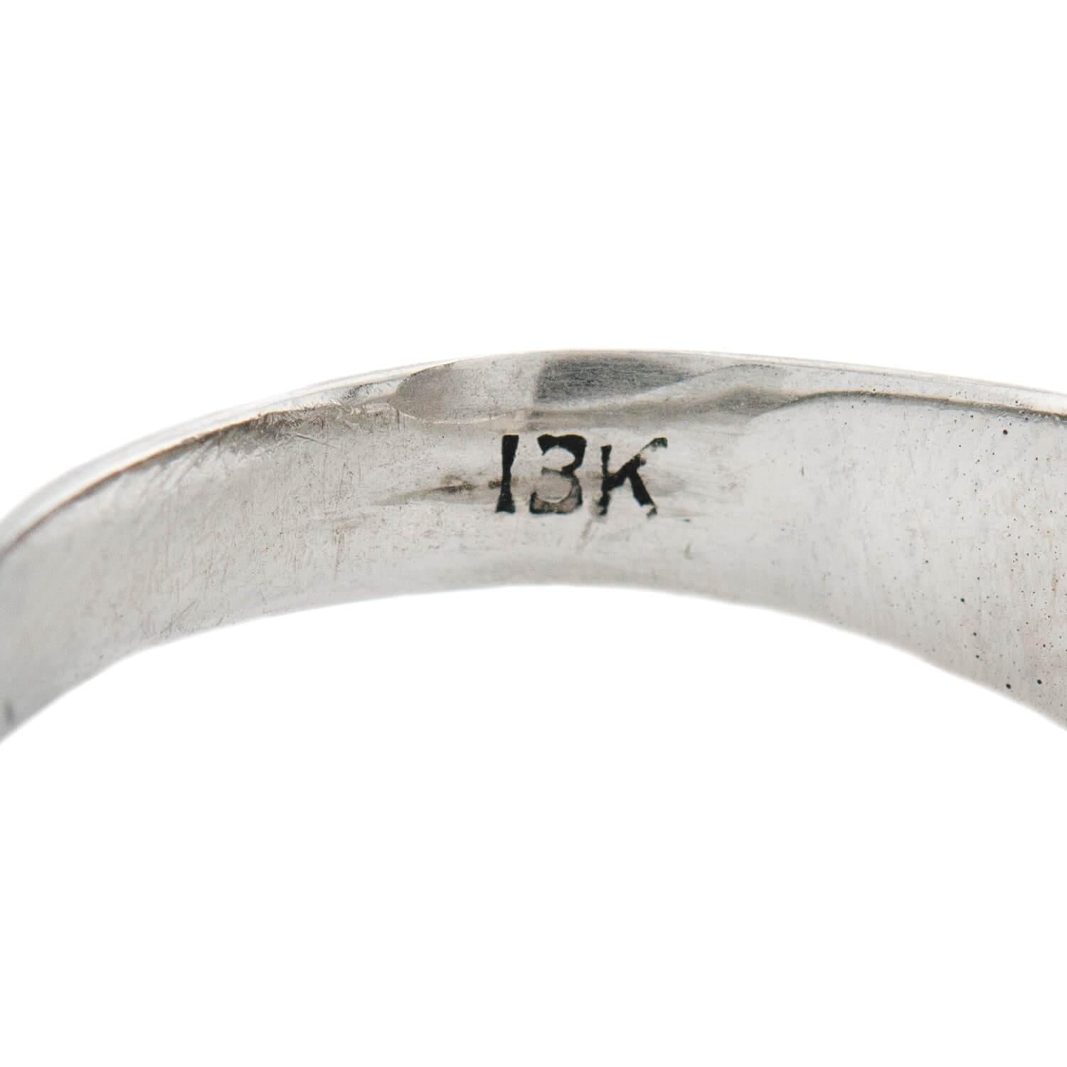 Art Deco 13k Diamond Flush Mount Ring