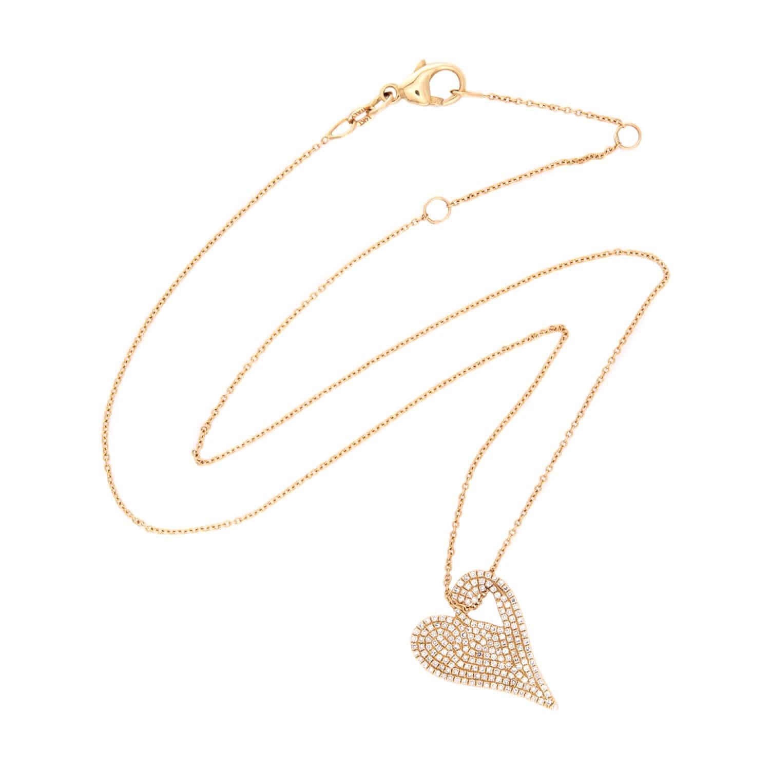 SHYNE JEWELERS Estate 14k Diamond Heart Pendant Necklace