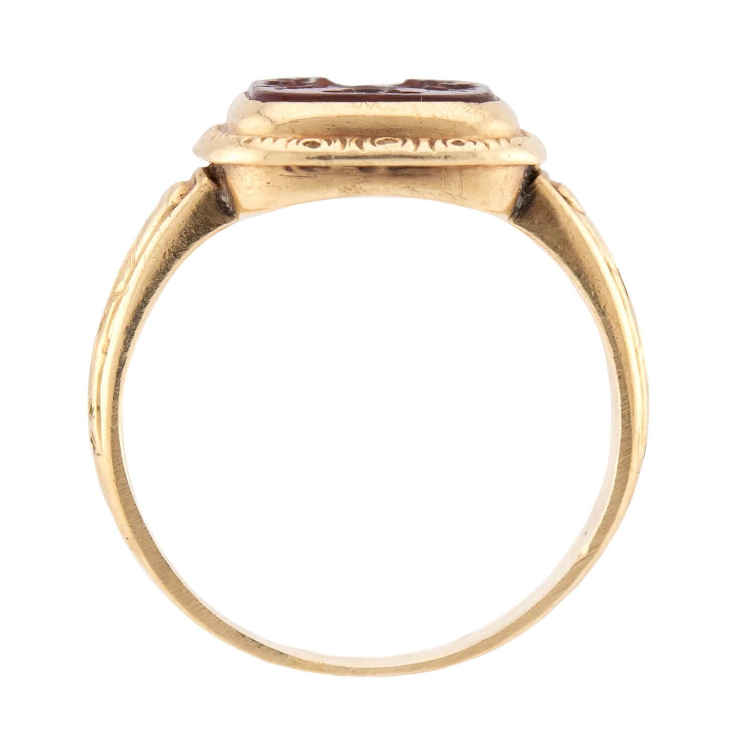 Victorian 18k Carnelian Intaglio Ring