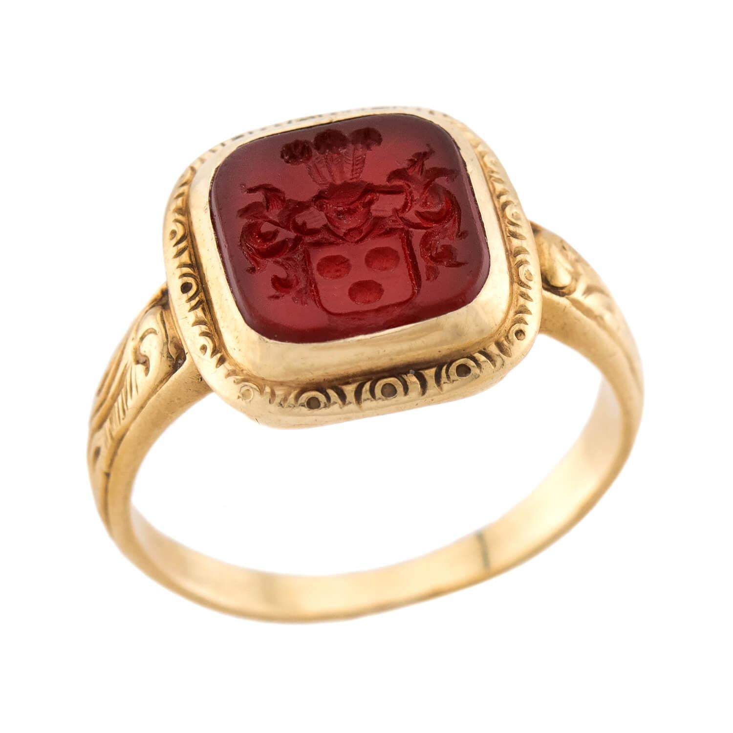 Victorian 18k Carnelian Intaglio Ring