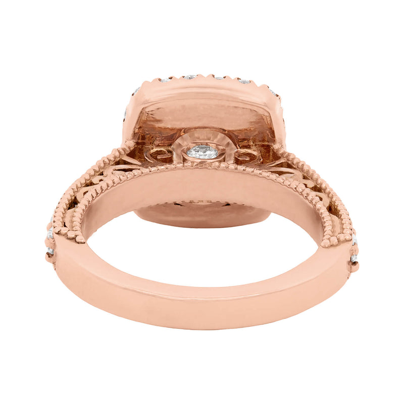 Estate 14k Rose Gold Diamond Engagement Ring 1.51ct