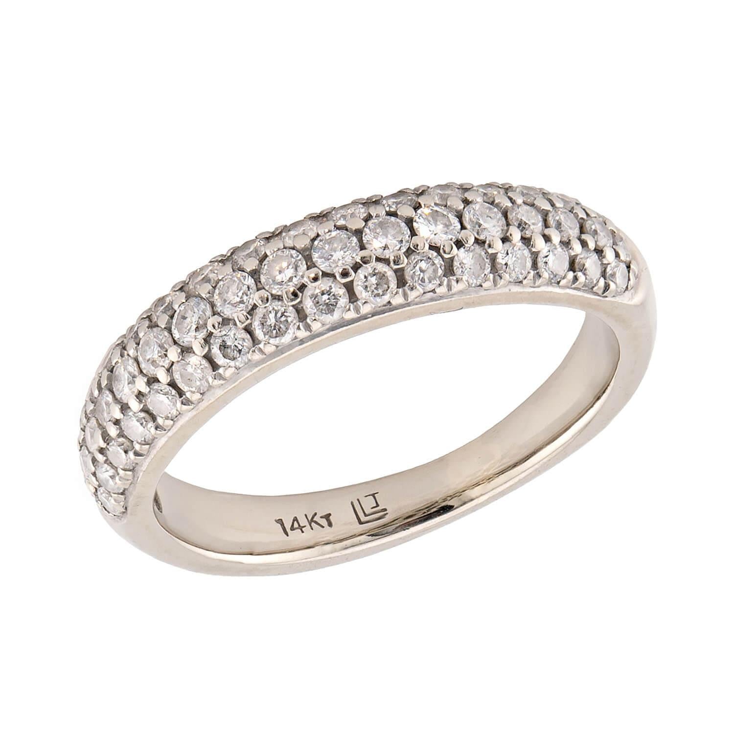 Estate 14k Pavé Diamond Half Band