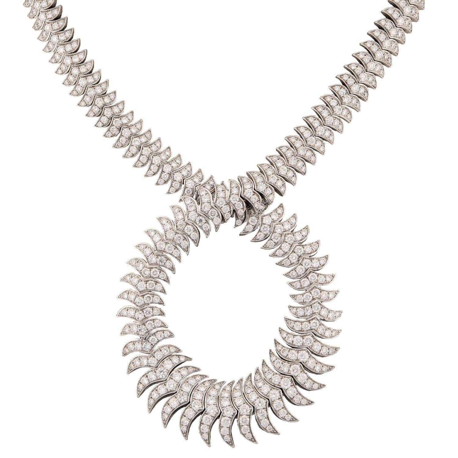 Estate 18k Diamond Twist Necklace