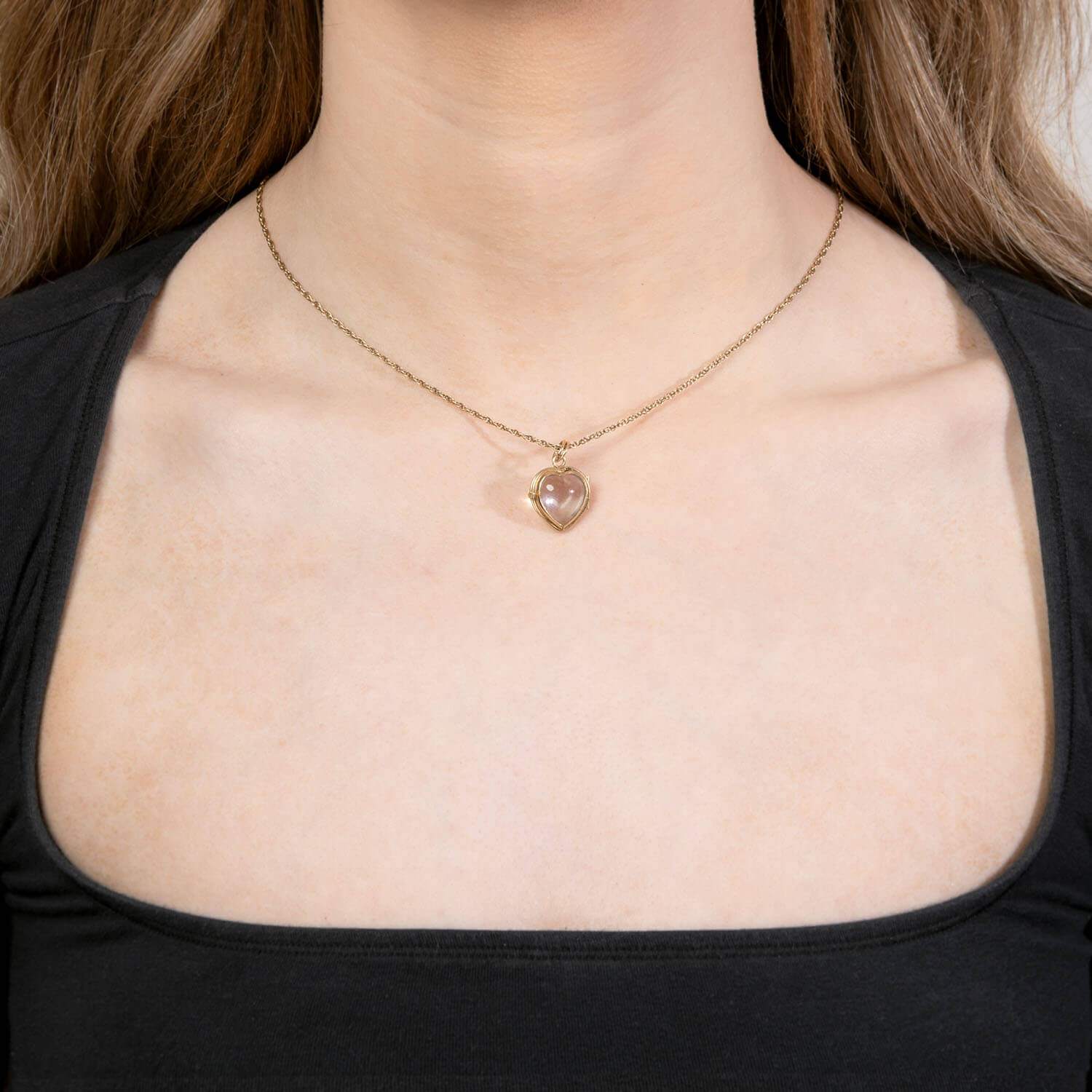 Victorian 14k Moonstone Heart Locket Pendant/Charm