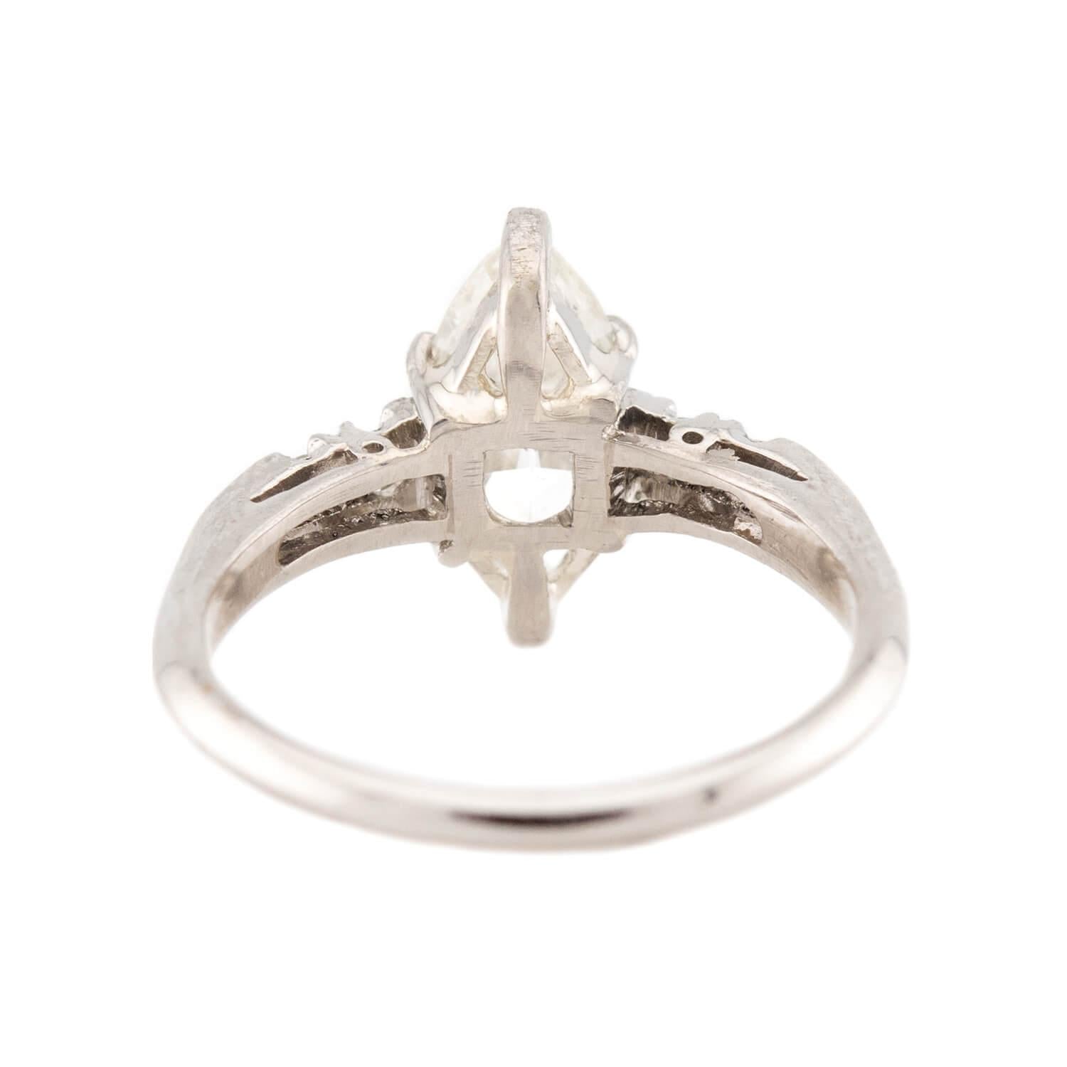 Art Deco Platinum Diamond Engagement Ring 1.14ct