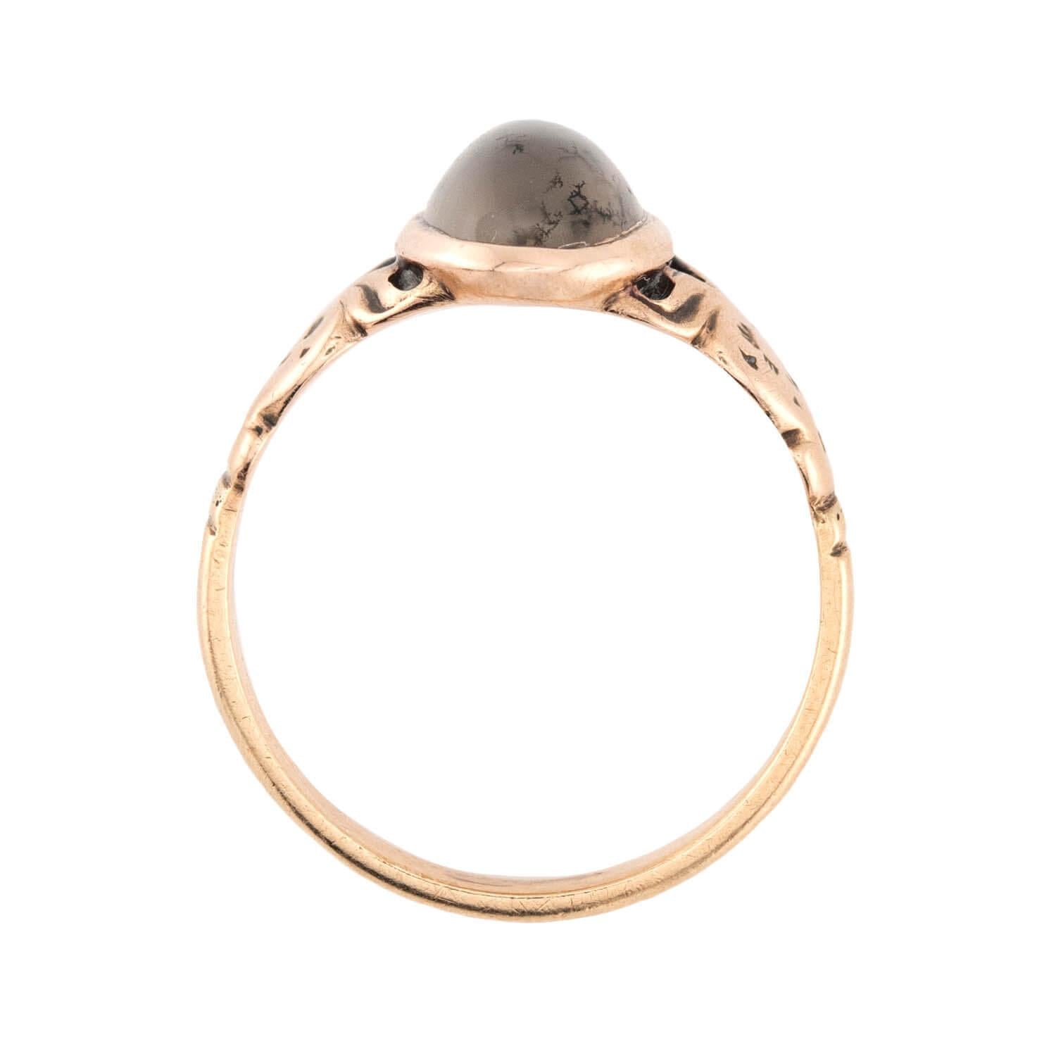 Victorian 14k Moss Agate Ring