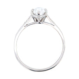 Art Deco Platinum Oval Diamond Engagement Ring 1.06ctw