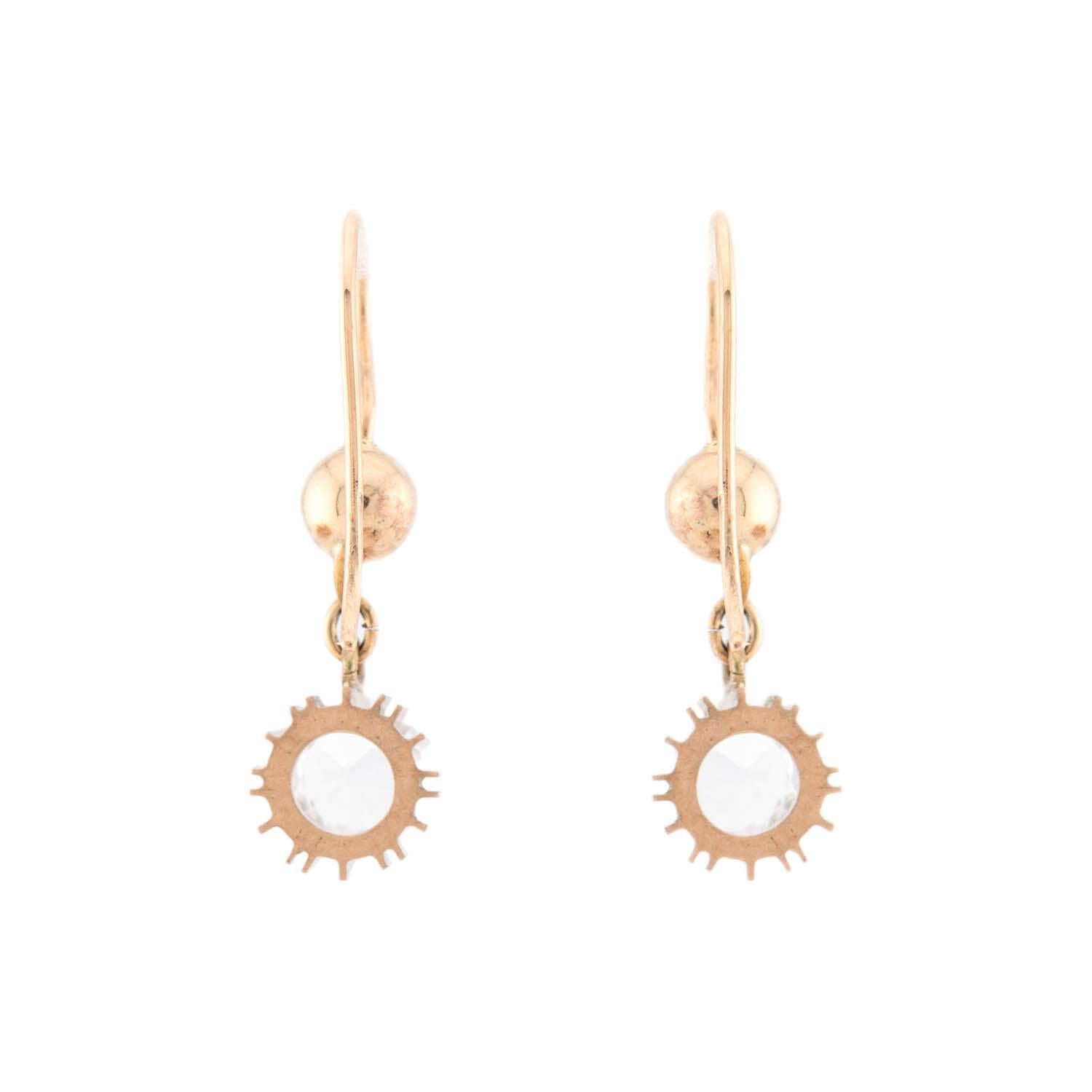 Victorian 14k Paste Dangle Earrings