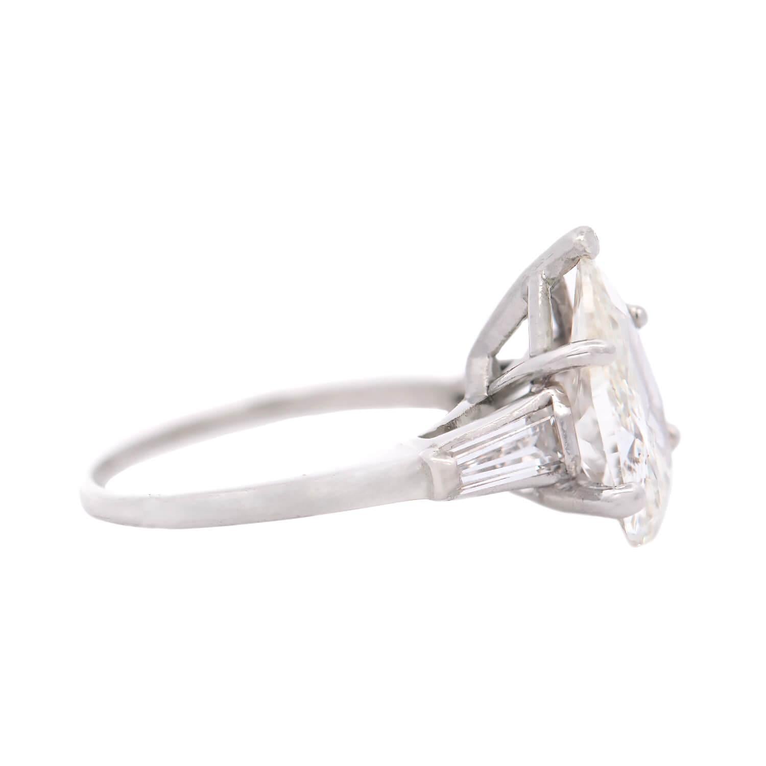 Retro Platinum Diamond Engagement Ring 2.45ct