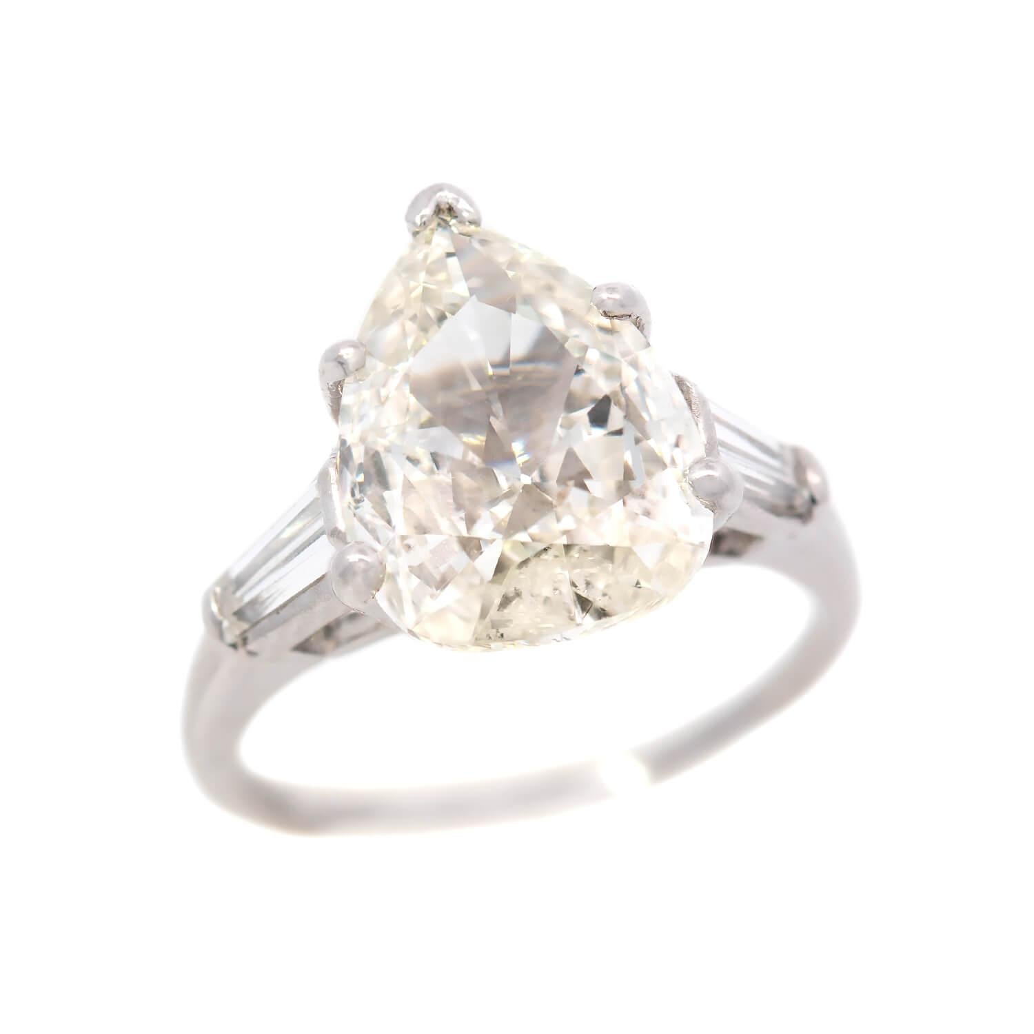 Retro Platinum Diamond Engagement Ring 2.45ct