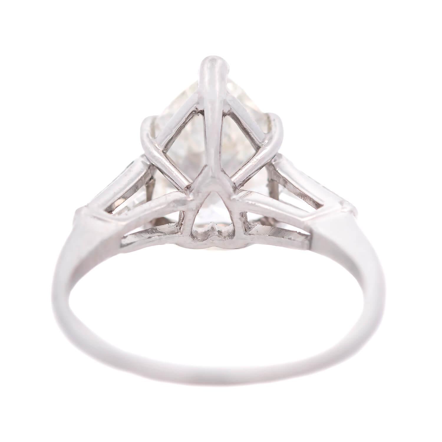 Retro Platinum Diamond Engagement Ring 2.45ct
