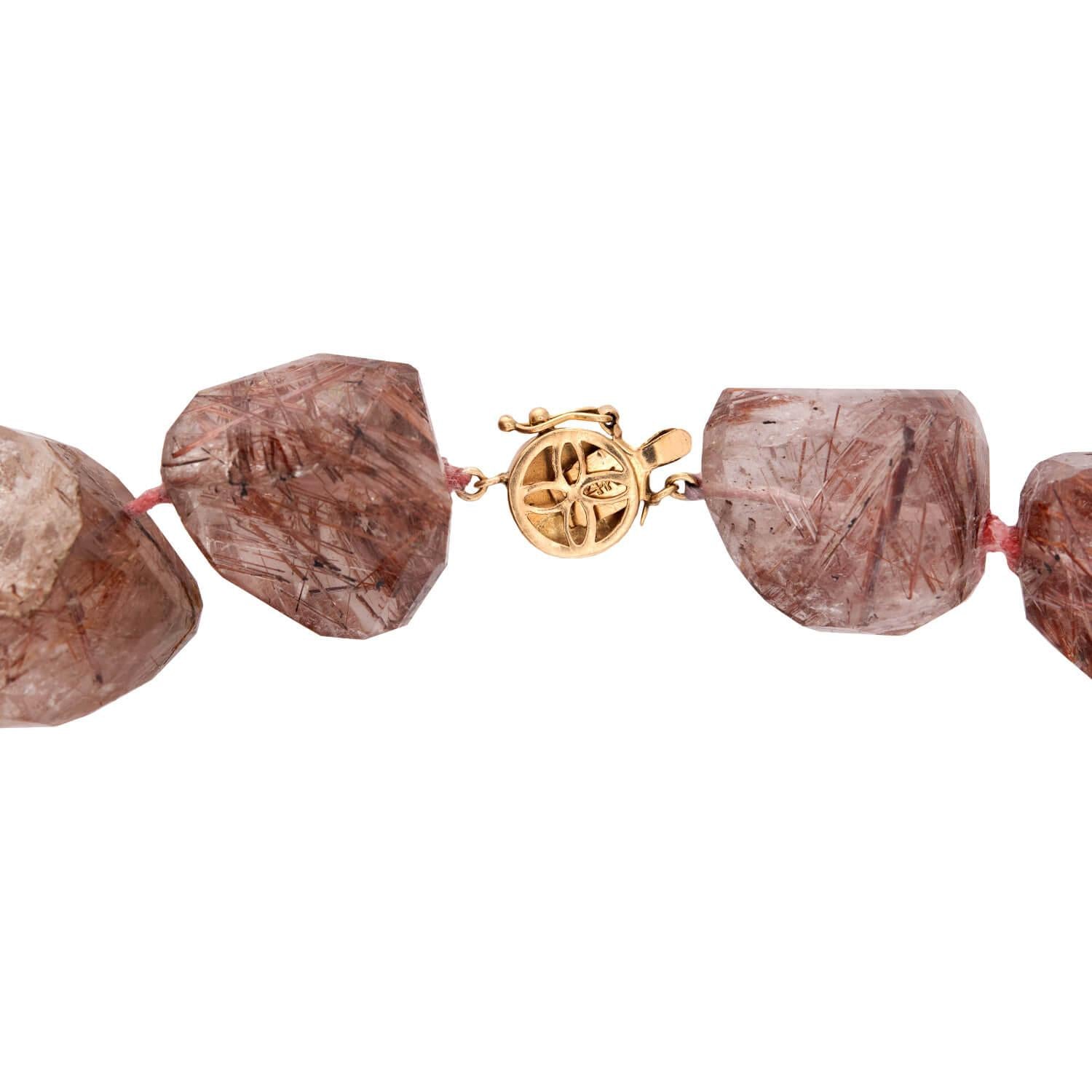 Estate 14k Rutilated Quartz Necklace