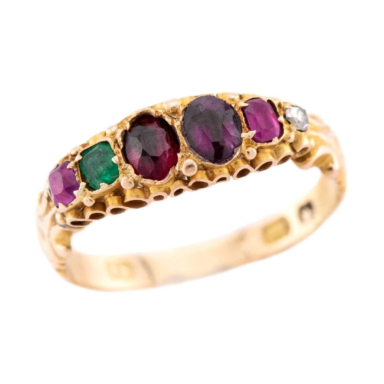 Victorian English 15k "REGARD" Ring