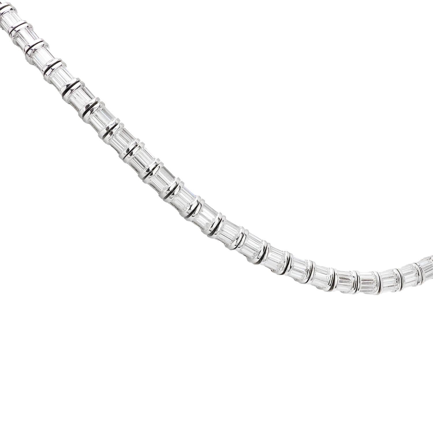 Estate Italian 18k Diamond Riviera Necklace