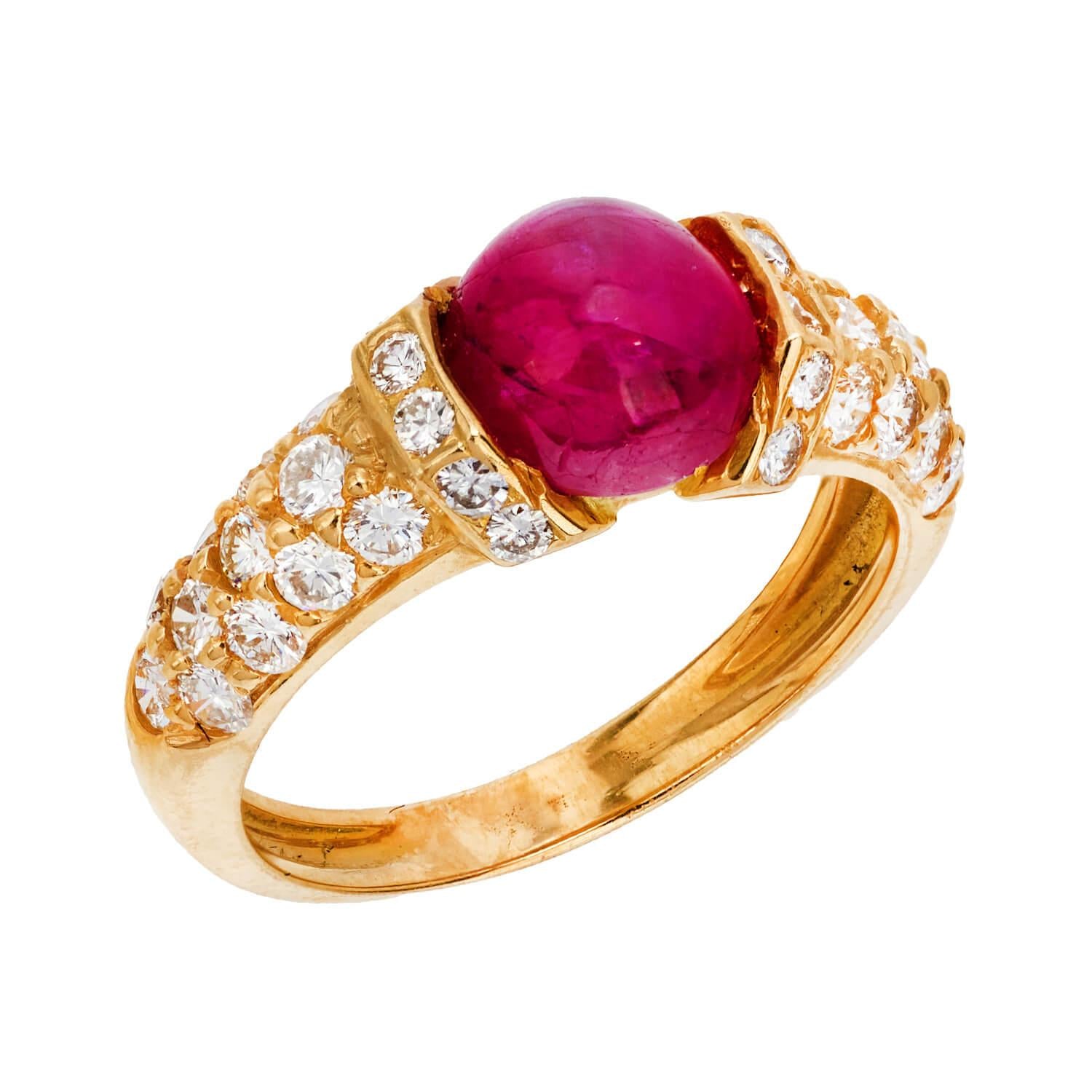 Vintage 18k Ruby and Diamond Ring