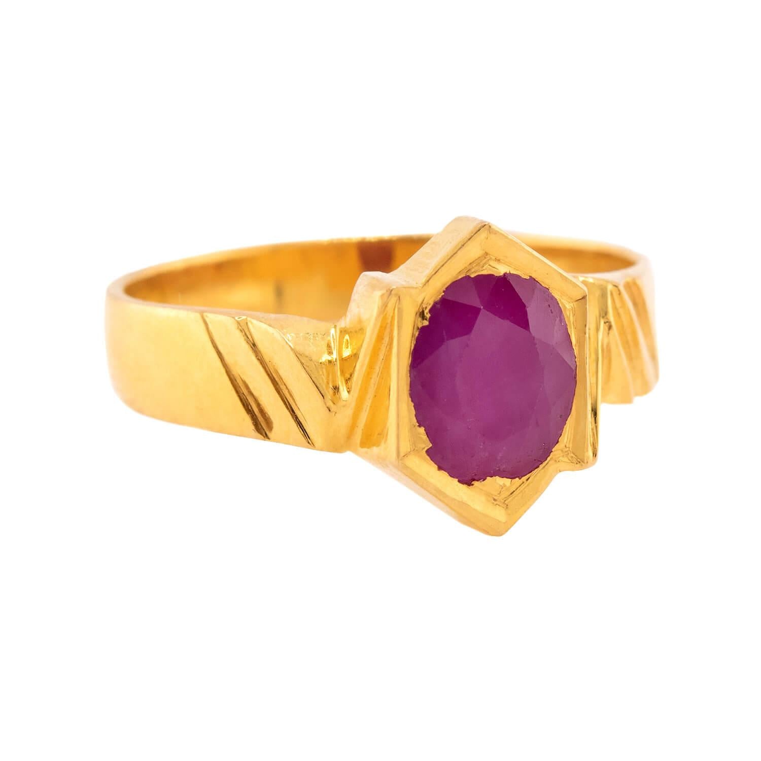 GRT JEWELS Estate Indian 22k Ruby Ring