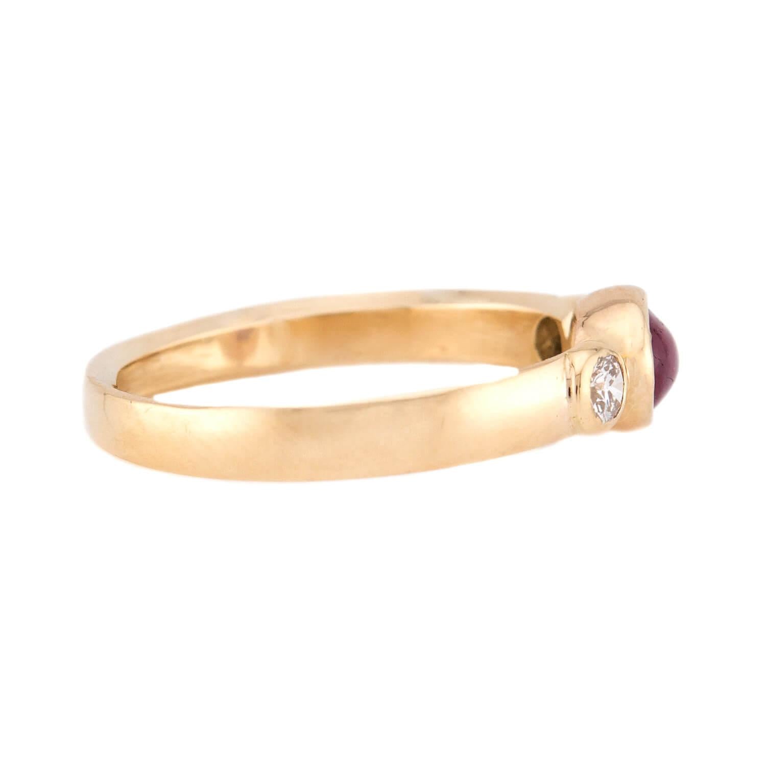 Estate 14k Ruby and Diamond 3-stone Ring