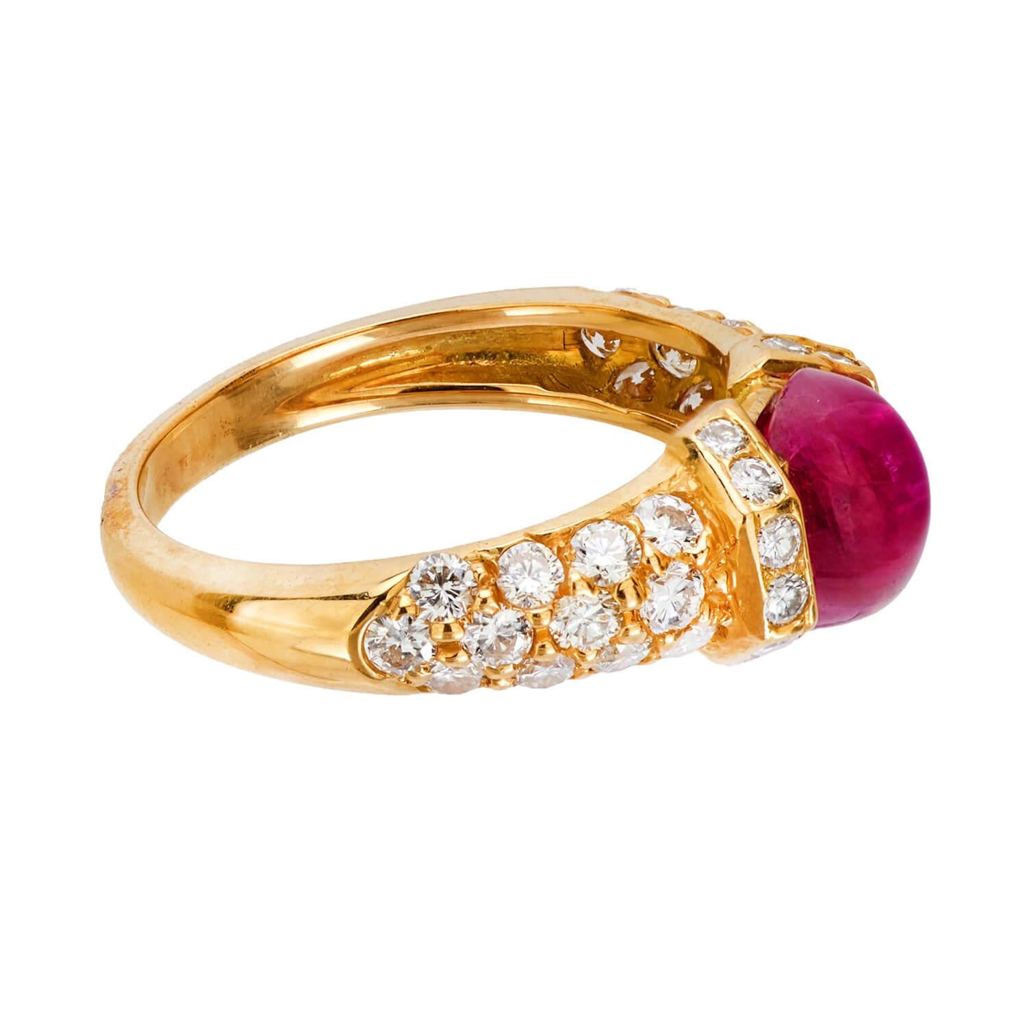 Vintage 18k Ruby and Diamond Ring