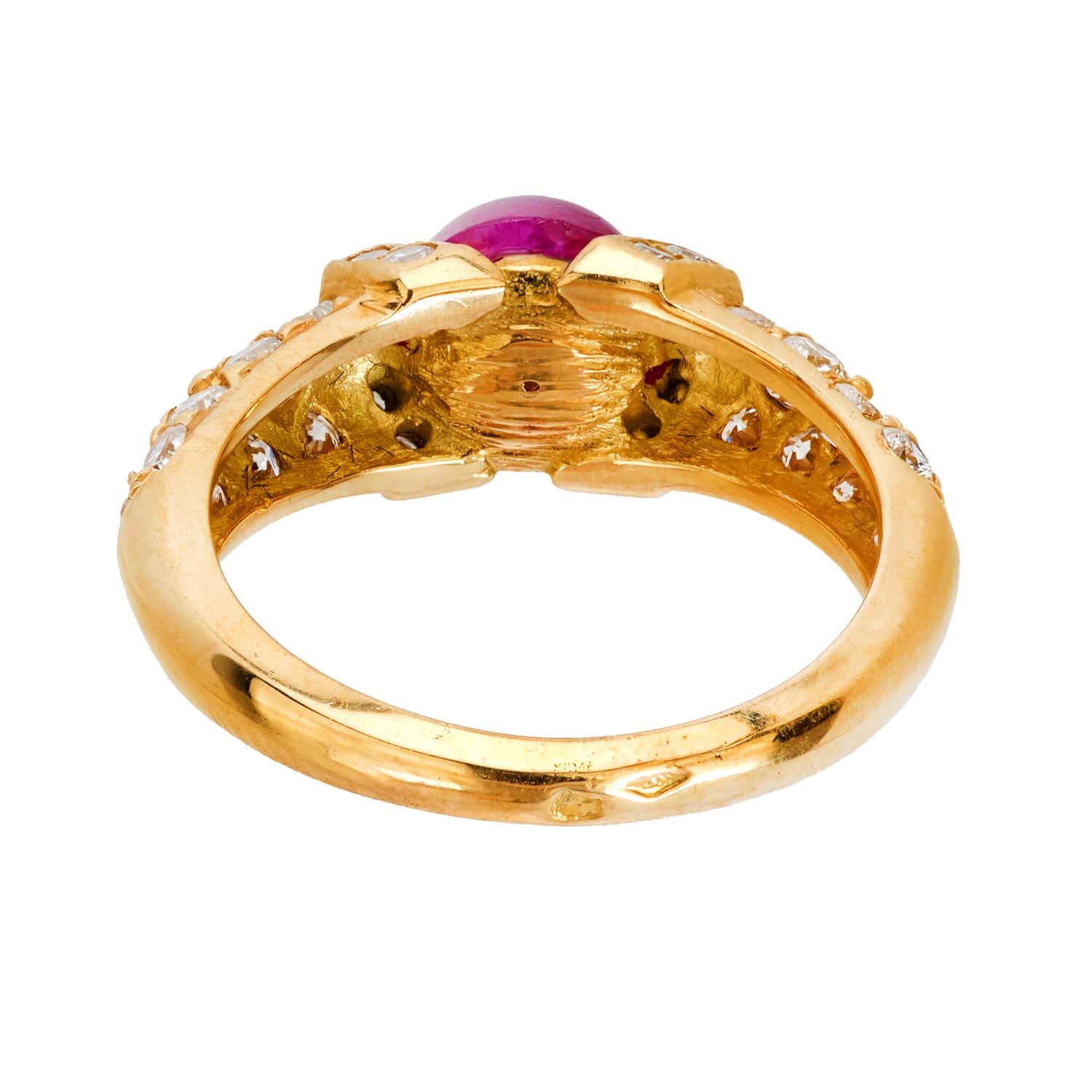 Vintage 18k Ruby and Diamond Ring