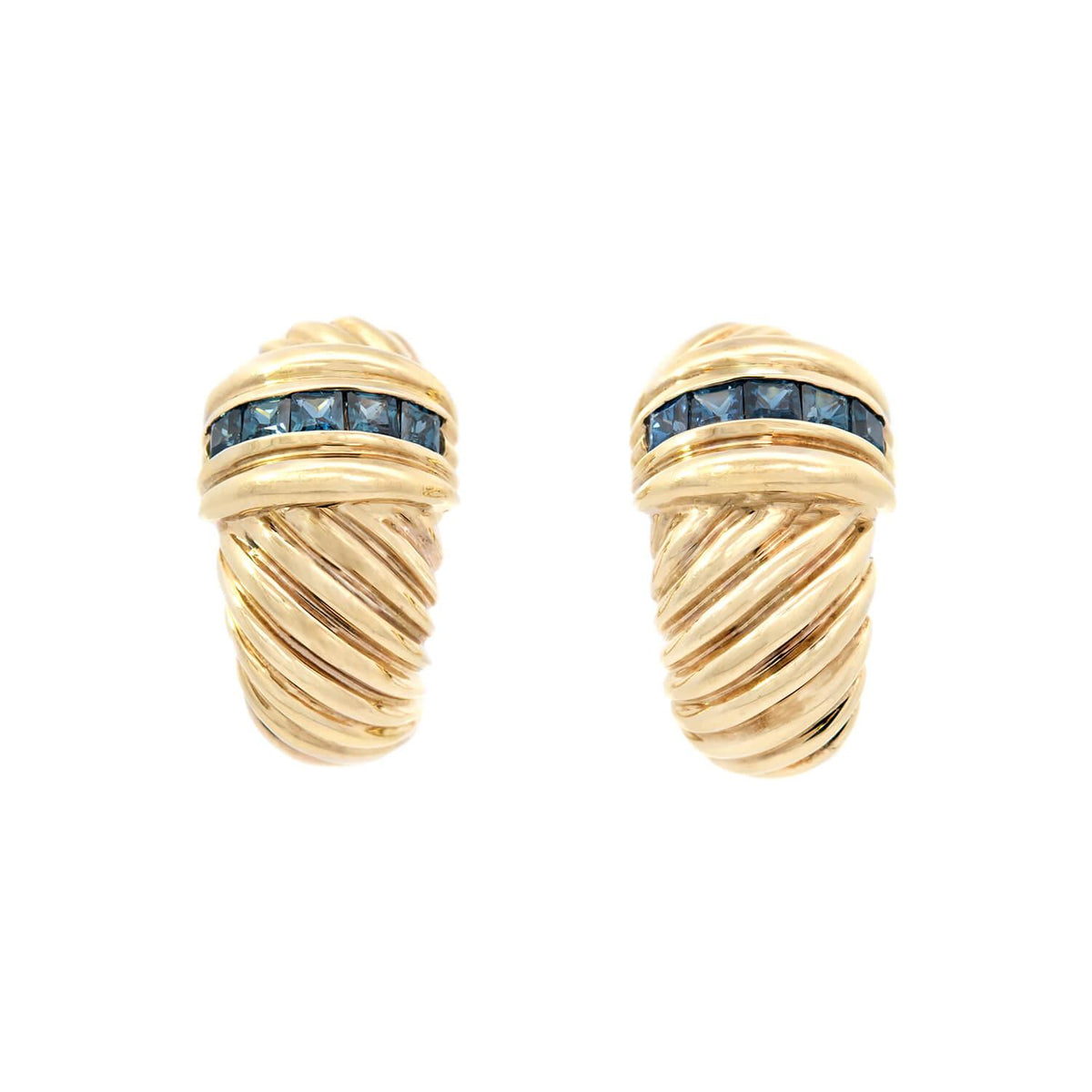 David Yurman Earrings David Yurman Sculpted Cable Stud Earrings In 18k Yellow Gold  main image 3