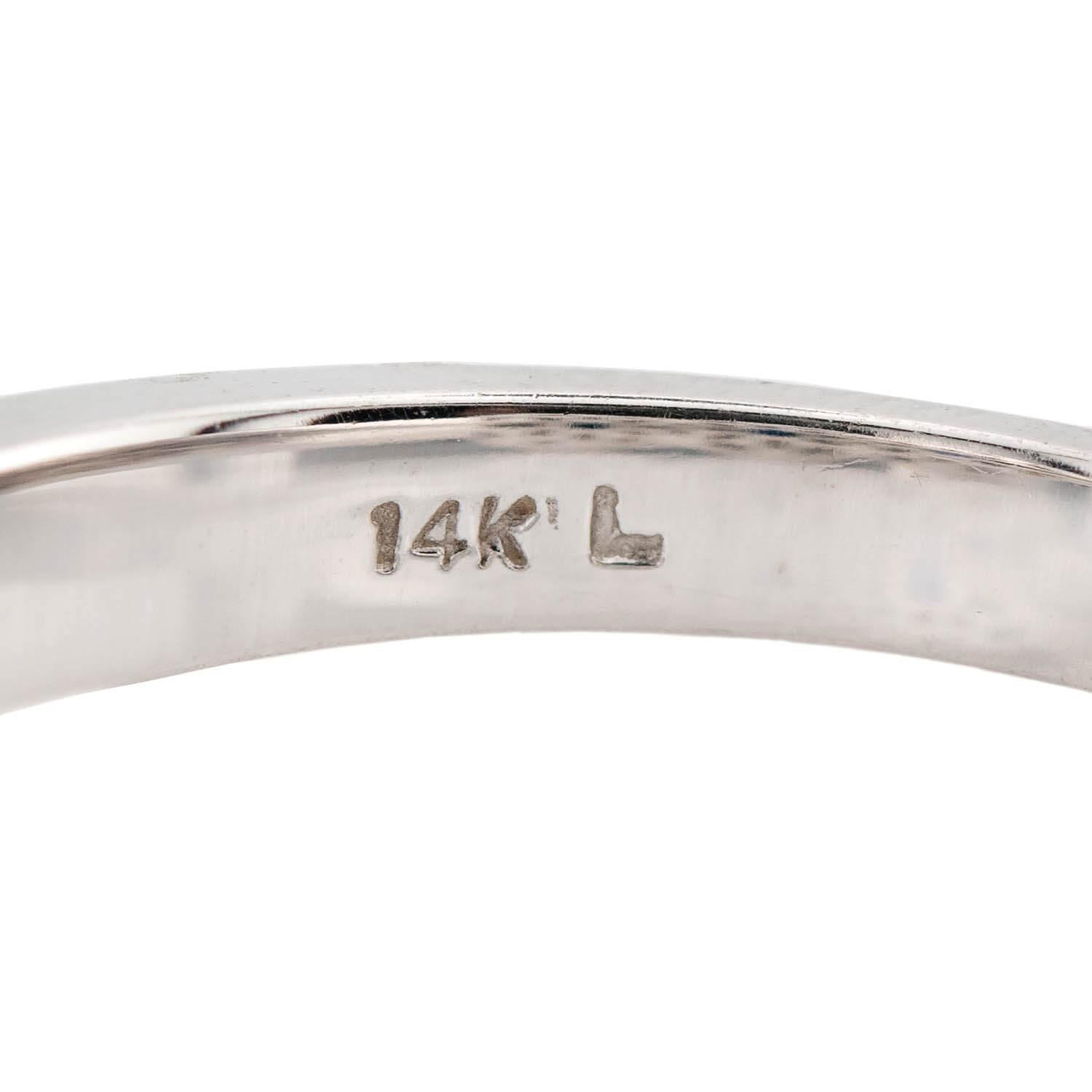 Estate 14K Sapphire & Diamond 3 Stone Ring