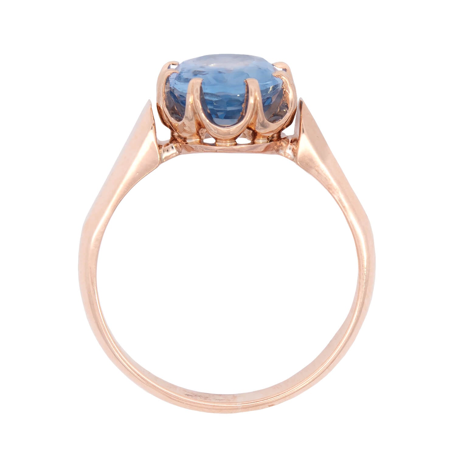 Victorian 14k Oval No Heat Ceylon Sapphire Ring 3.34ctw