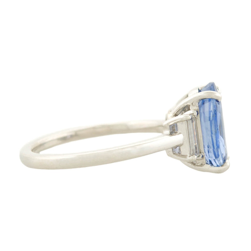 Art Deco Platinum Diamond & Ceylon Sapphire Ring 3.70ct