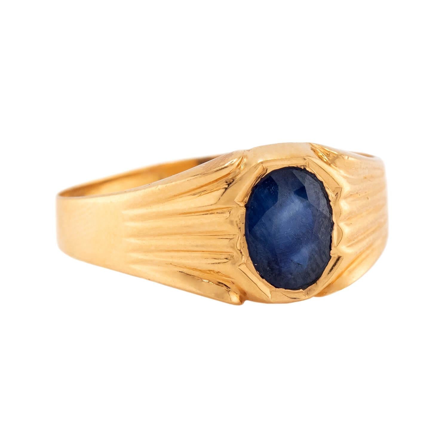 GRT JEWELS Estate Indian 22k Sapphire Ring