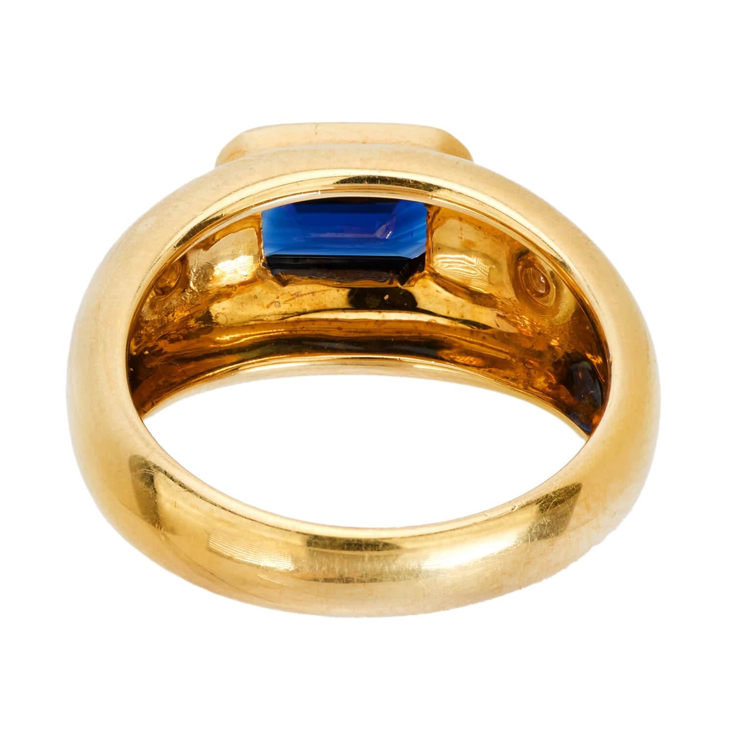 Estate Sapphire and Diamond Three Stone Ring