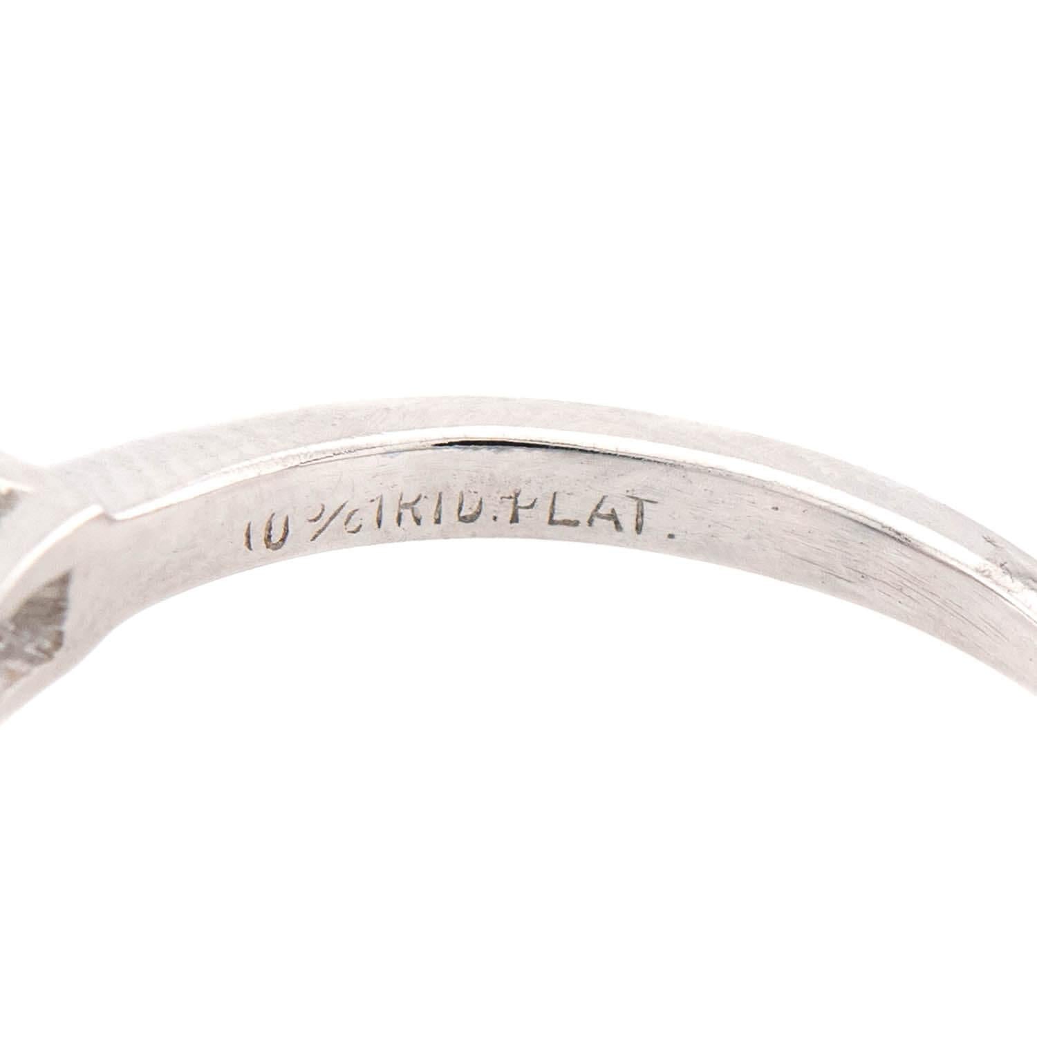 Retro Platinum Sapphire and Diamond Engagement Ring