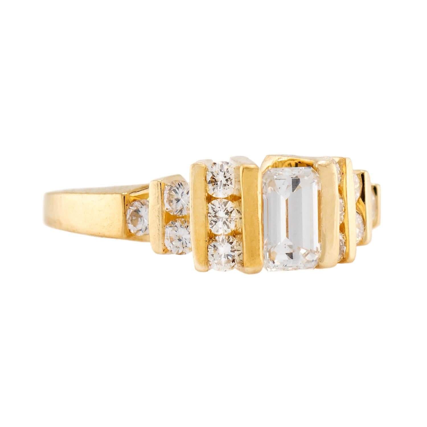 Estate 18k Diamond Engagement Ring Set