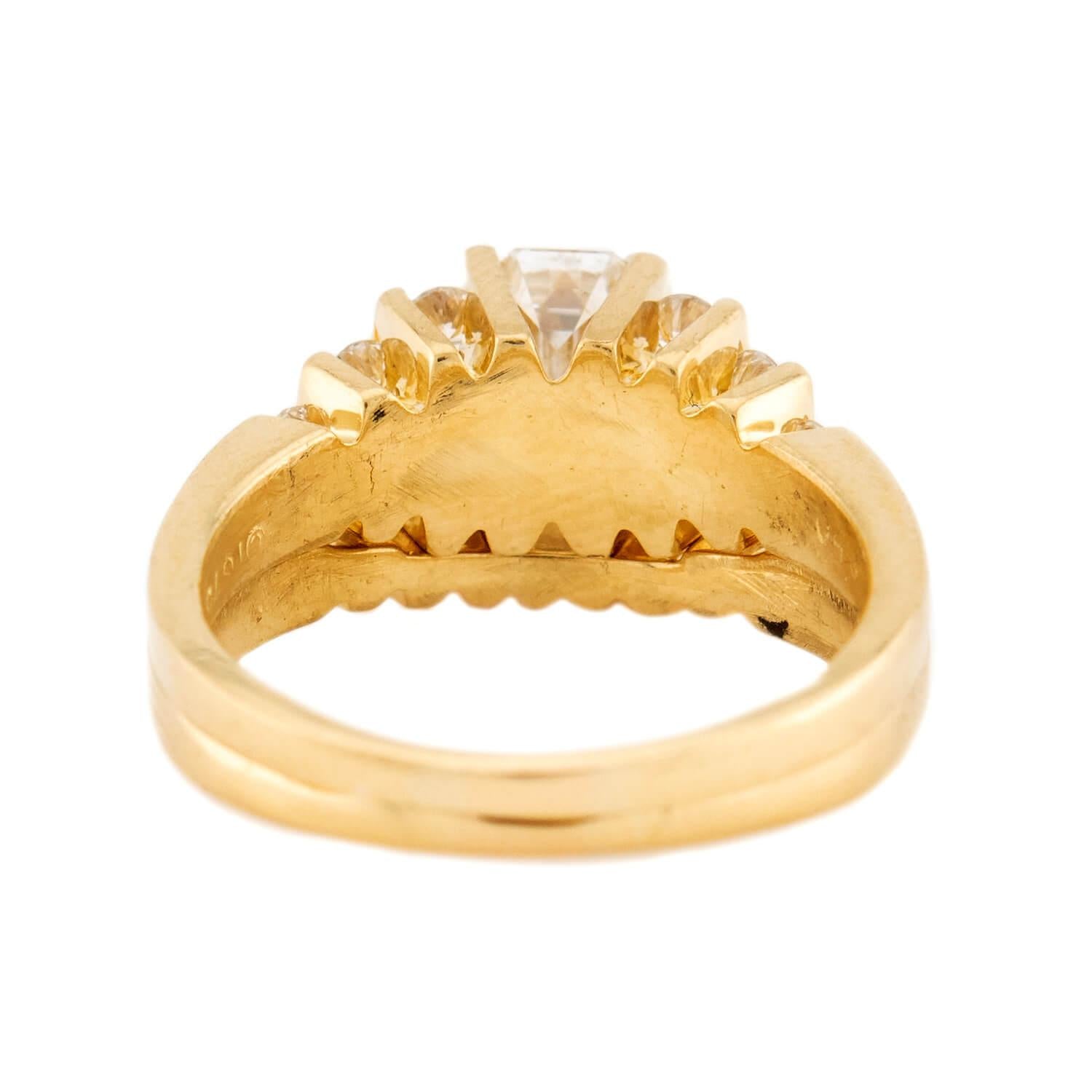 Estate 18k Diamond Engagement Ring Set