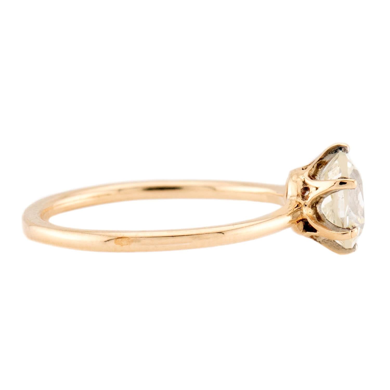 Victorian 14k GIA Diamond Engagement Ring 1.02ct