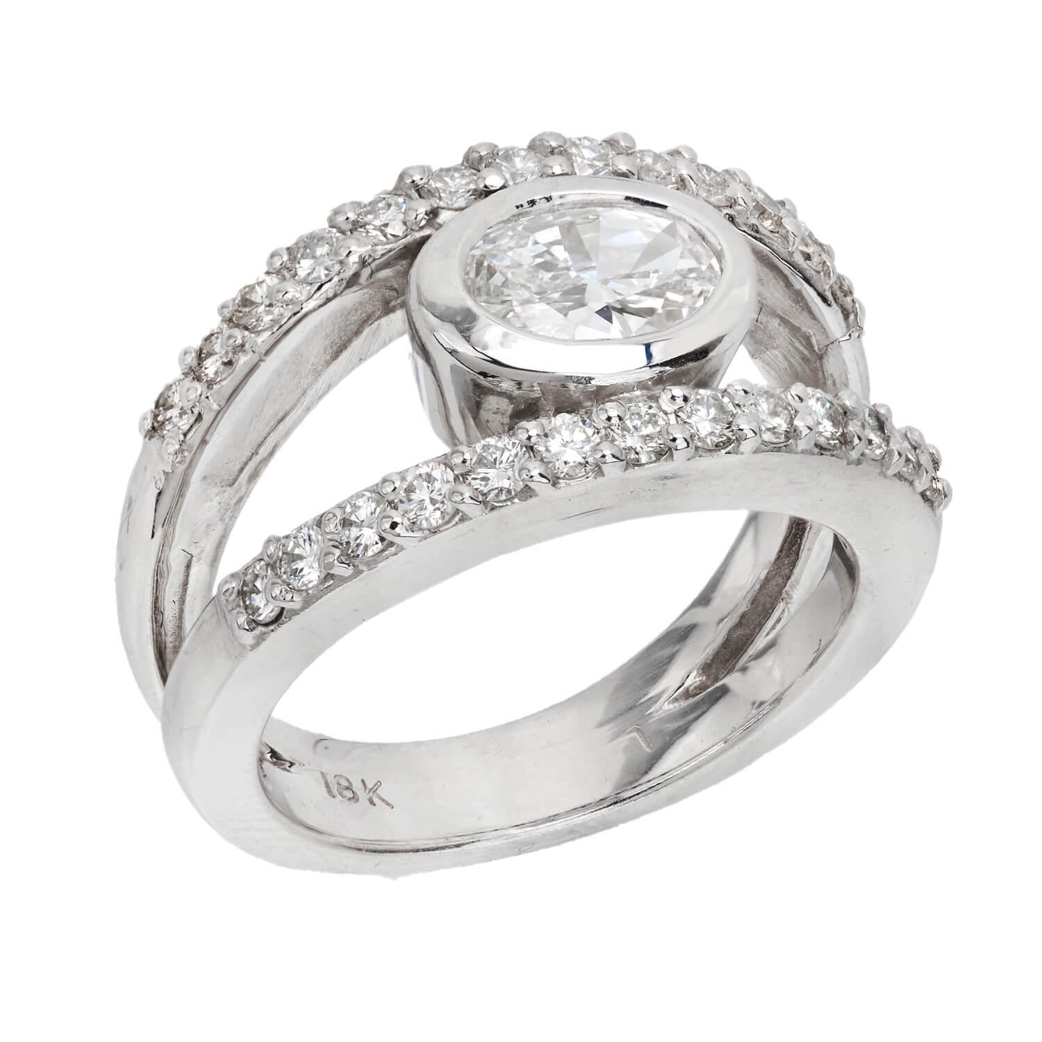 Estate 18k Diamond Engagement Ring .70ct