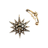 Victorian 15k/Sterling Silver Diamond Starburst Pendant/Pin