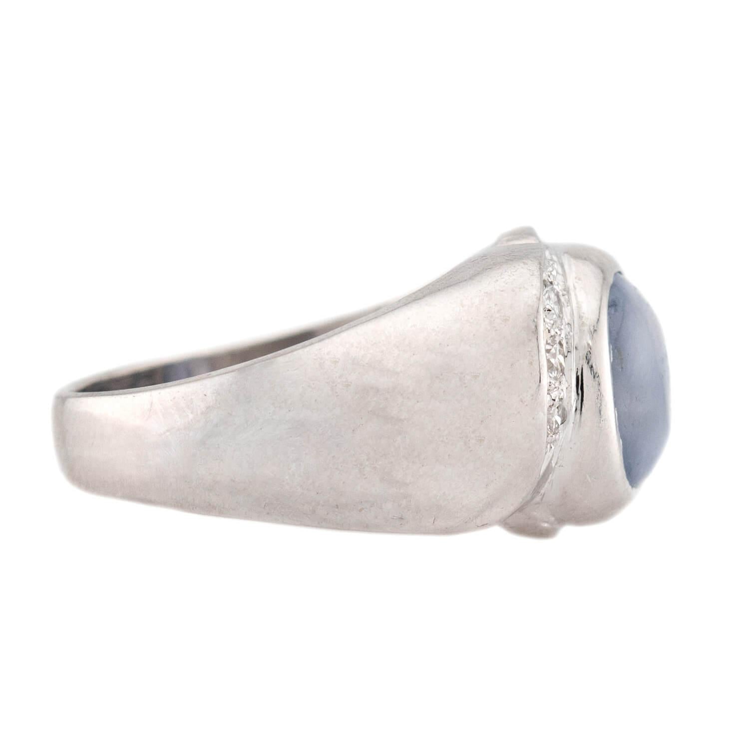 Estate 14k Star Sapphire & Diamond Ring